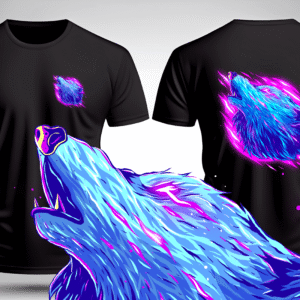 Diseño artístico de ilustración de gorila neón para poleras personalizadas